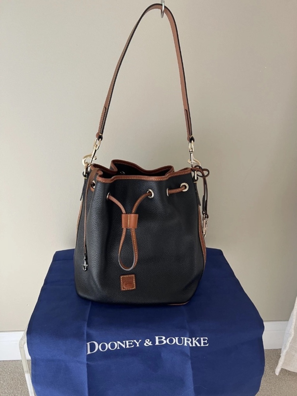 Dooney & Bourke Drawstring Bucket Sling Shoulder Bag With Dust Bag Included